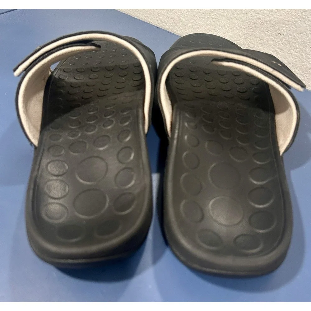 Vionic Men's Kiwi Slides Black 10 Comfort Sandal Arch Support Plantar Fasciitis